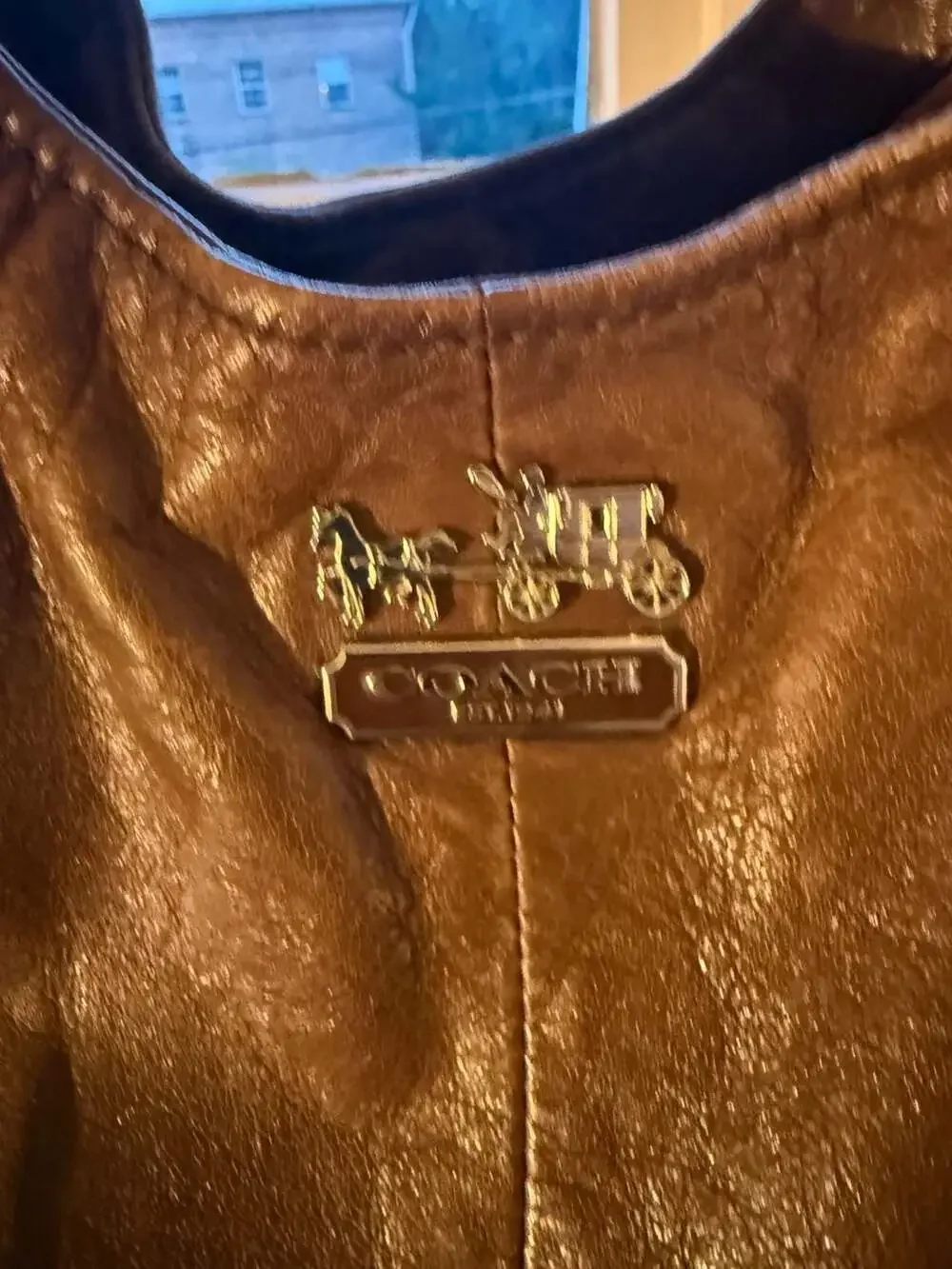 Coach Madison Maggie Brown Leather Shoulder Bag 16503